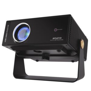 wzatco yuva vibe, smart home projector 4k ultra hd, native 1080p fully automatic, hdmi arc, wifi 6 & bt, screen mirroring, portable room cinema, black